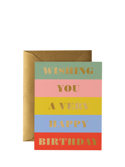 Rifle Paper Co. Stripes Birthday Card, Multi