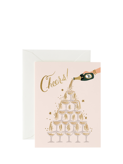 Rifle Paper Co. Champagne Tower Cheers Wedding Card, Multi