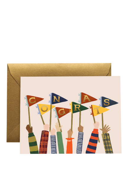 Rifle Paper Co. Congrats Pennants Congratulations Card, Multi