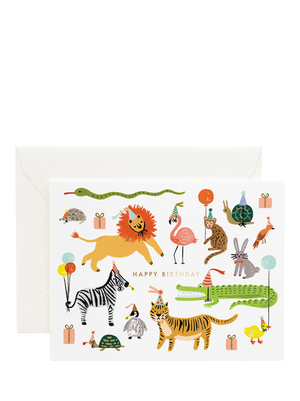 Rifle Paper Co. Party Animals Birthday Card, Multi