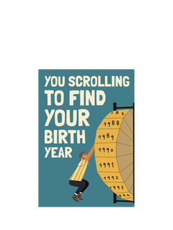 Abi Go Lucky Man Scrolling Big Wheel Birthday Card, Multi