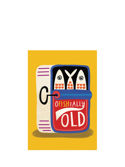 Abi Go Lucky Sardine Tin Birthday Card, Multi