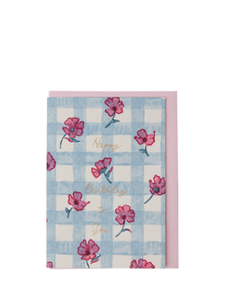 Paper Mirchi Gingham Pink Sorbet Birthday Card - view 2, Multi
