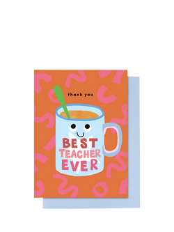 Stop the Clock Design Best Teacher Mug Blank Greeting Card, Multi