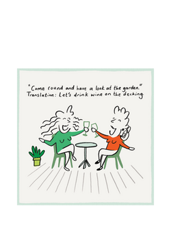 Paperlink Wine on the Decking Blank Greeting Card, Multi