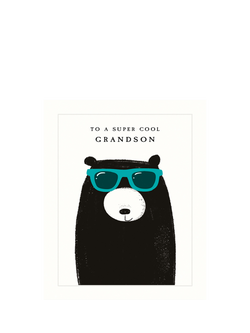 Art File Bear Sunglasses Grandson Birthday Card, Multi