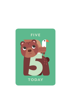 Art File Bear & Eagle 5th Birthday Card, Multi