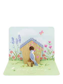 Art File Bird House Pop Up Birthday Card, Multi