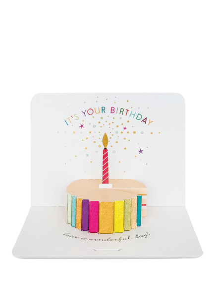 Art File Cake & Candle Pop Up Birthday Card, Multi