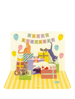 Art File Cats & Presents Pop Up Card, Multi