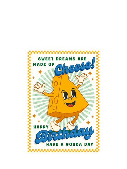 Art File Cheese Face Birthday Card, Multi