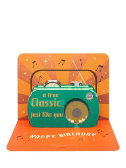Art File Classic Radio Pop Up Birthday Card, Multi