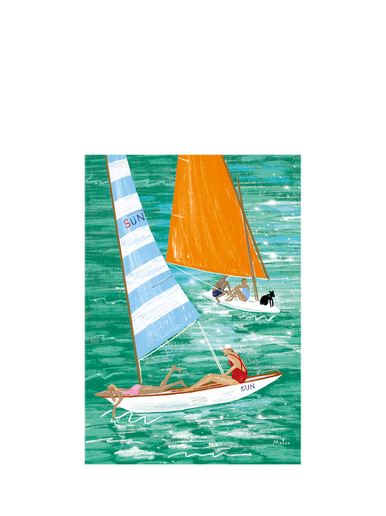 Art File Sailing Boat Blank Greeting Card, Multi