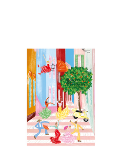 Art File Street Dancing Blank Greeting Card, Multi