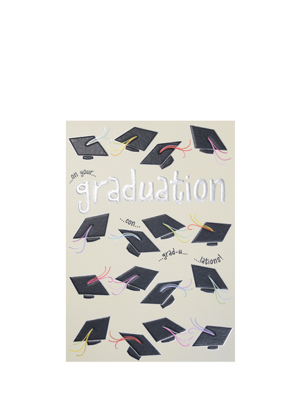 Wendy Jones Blackett Graduation Caps Blank Greeting Card, Multi