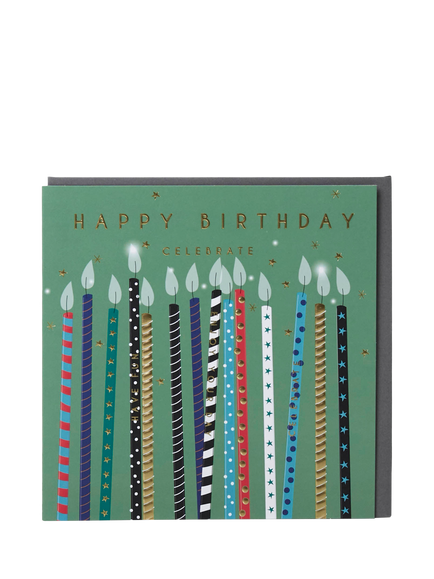 Belly Button Designs Patterned Candles Birthday Card, Multi