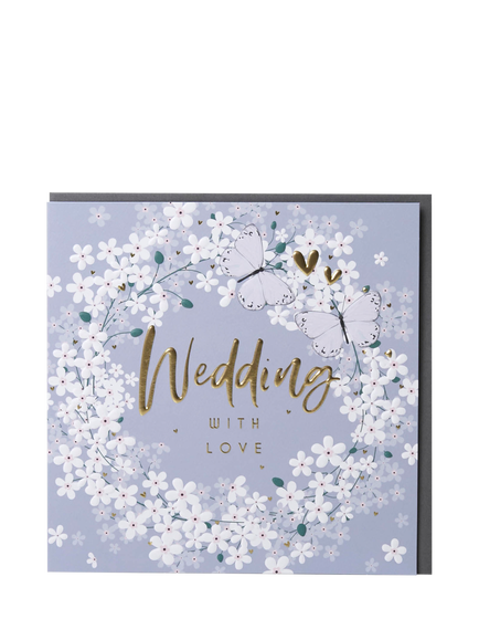 Belly Button Designs Butterfly Wreath Wedding Card, Multi