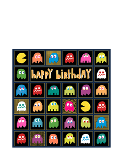 Paper Salad Game Icons Birthday Card, Multi