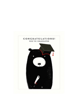 Art File Bear Graduation Blank Greeting Card, Multi