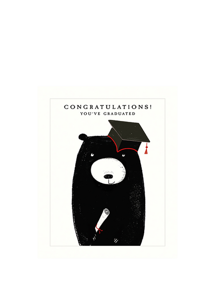 Art File Bear Graduation Blank Greeting Card, Multi