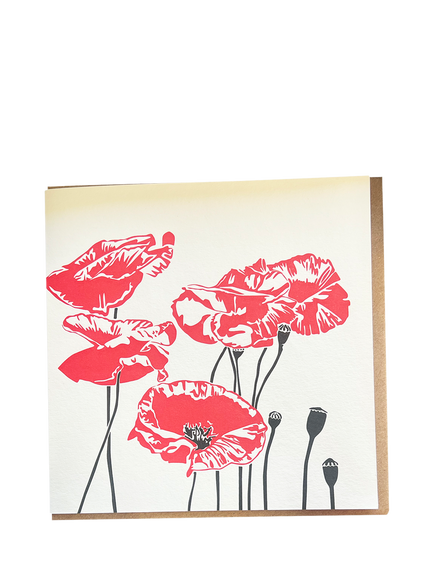 Penguin Ink Poppy Blank Greeting Card, Multi
