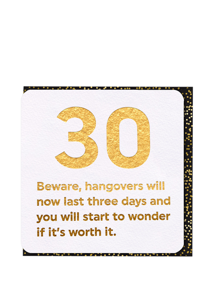 Brainbox Candy Hangovers 30th Birthday Card, Multi