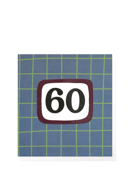 Caroline Gardner Line Grid 60th Birthday Card, Multi