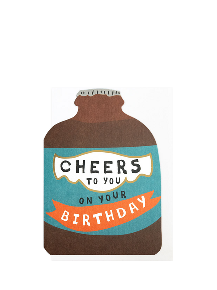 Caroline Gardner Beer Bottle Birthday Card, Multi