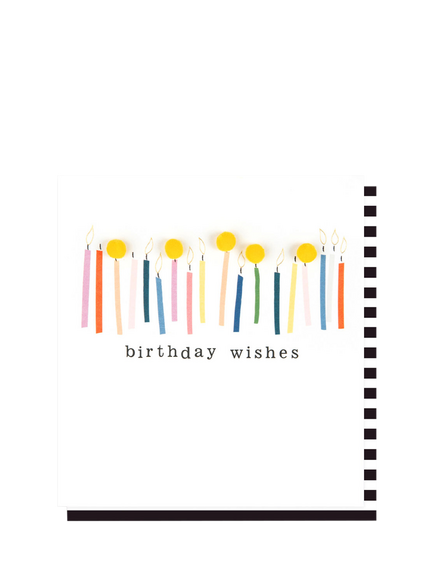 Caroline Gardner Candles Pom Poms Birthday Card, Multi
