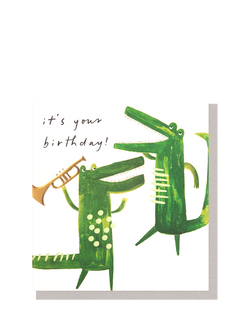 Caroline Gardner Crocodiles With Trumpet Birthday Card, Multi