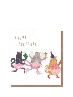 Caroline Gardner Fairy Ballerina Cats Birthday Card, Multi
