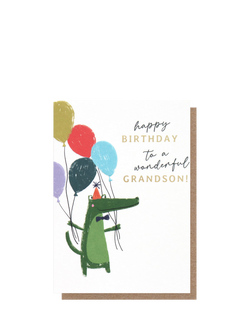 Caroline Gardner Crocodile Grandson Birthday Card, Multi