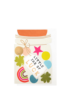 Caroline Gardner Little Jar Good Luck Card, Multi