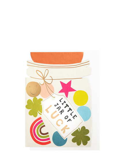 Caroline Gardner Little Jar Good Luck Card, Multi