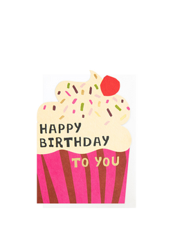 Caroline Gardner Cupcake Sprinkles Birthday Card, Multi