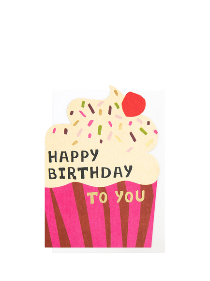 Caroline Gardner Cupcake Sprinkles Birthday Card, Multi
