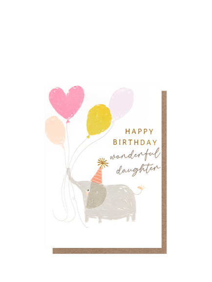 Caroline Gardner Elephant Wonderful Daughter Birthday Card, Multi