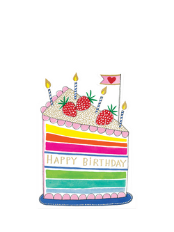 Rachel Ellen Rainbow Cake Birthday Card, Multi