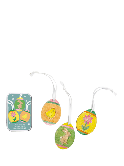 Cotton Twist Wooden Egg Easter Decorations Kit, Multi
