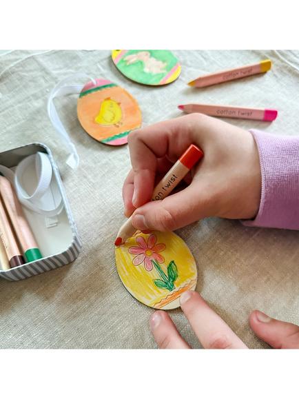 Cotton Twist Wooden Egg Easter Decorations Kit - view 2, Multi