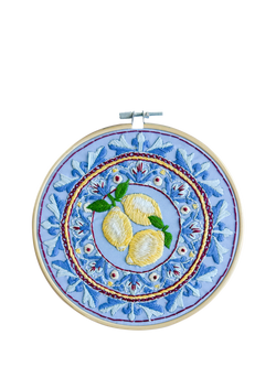 MakeBox & Co Amalfi Lemons Plate Embroidery Kit, Multi