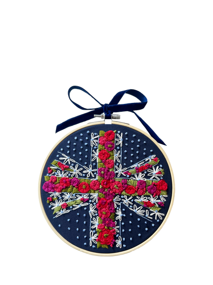 MakeBox & Co Ditsy Floral Union Flag Embroidery Kit, Multi