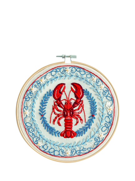 MakeBox & Co Lobster Plate Embroidery Kit, Multi