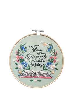 MakeBox & Co Enjoyment of Reading Embroidery Kit, Multi