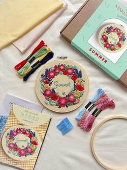 MakeBox & Co Summer Flowers Embroidery Kit - view 2, Multi