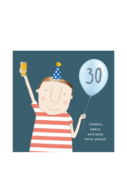Rosie Made A Thing Cheers & Beers 30th Birthday Card, Multi