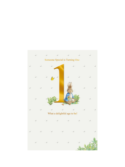 Hallmark Beatrix Potter Peter Rabbit 1st Birthday Card, Multi
