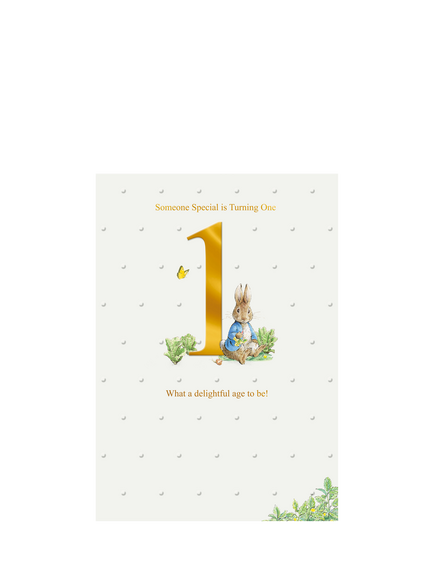 Hallmark Beatrix Potter Peter Rabbit 1st Birthday Card, Multi