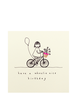 Ruth Jackson Wheelie Birthday Card, Multi
