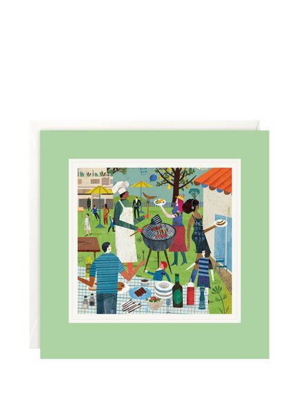 James Ellis Stevens The Barbecue Blank Greeting Card, Multi